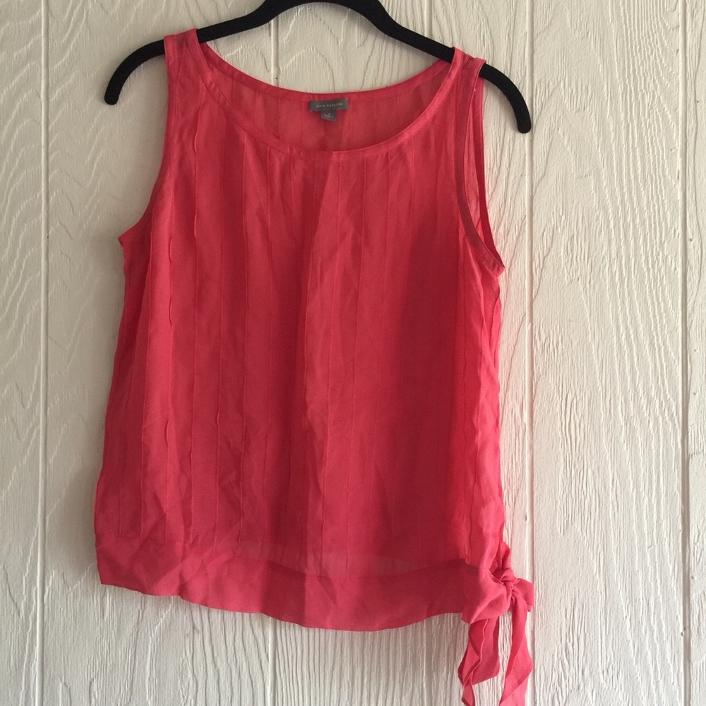 Ann Taylor Sheer Coral Tank Top Y2K